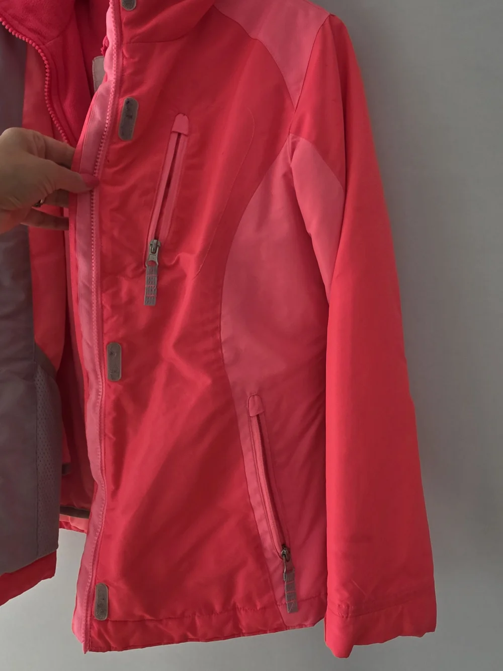 Champion Women's Coral-Red Hooded Ski Jacket